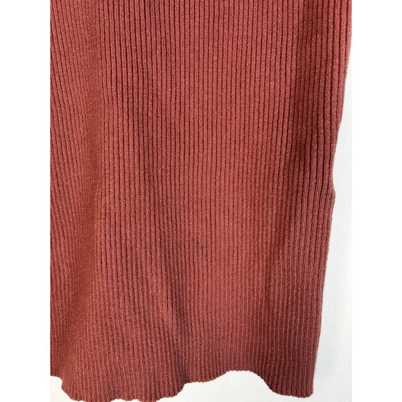 7 For All Mankind Sweetheart Rib Top M Soft berry Stretch Minimalist Chic - Picture 10 of 10